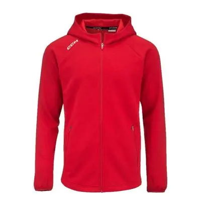 CCM Mikina Locker Room Full Zip Hoodie 2022 SR, Senior, M, červená