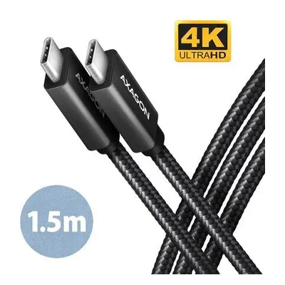 AXAGON BUCM32-CM15AB, SPEED+ kabel USB-C USB-C, 1.5m, USB 20Gbps, PD 100W 5A, 4K HD, ALU, oplet