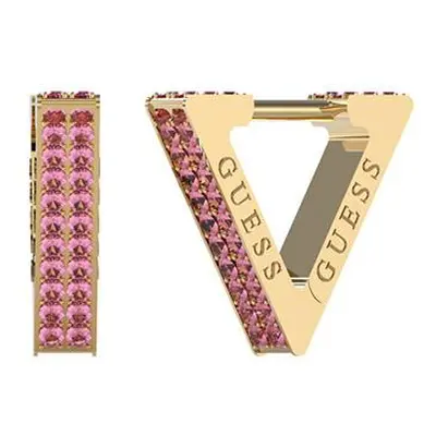 Guess Pozlacené trojúhelníkové náušnice Crazy Earrings JUBE03306JWYGFCT/U