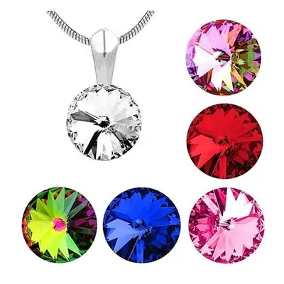 Silvego Stříbrný přívěsek se Swarovski(R) Crystals 10 mm barva vitrail medium