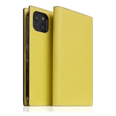 SLG Design puzdro D8 Neon Full Grain Leather Diary pre iPhone 14 Plus - Lemon