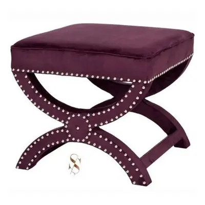 Hanah Home Pouffe Felice Halka Pouffe 60 - Damson