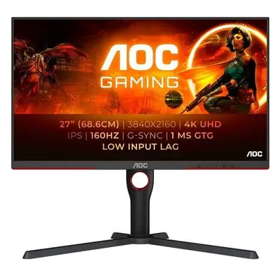 AOC LCD herní U27G3X 27" IPS 4K/3840x2160@160Hz/1ms/400cd/2xHDMI/2xDP/Pivot/HAS/VESA, U27G3X/BK