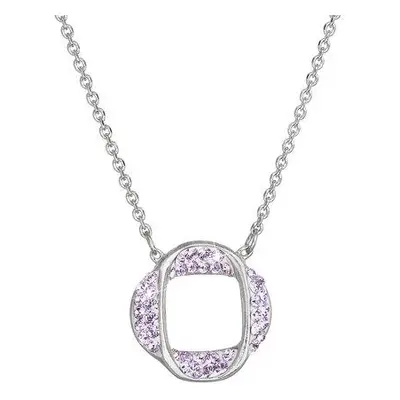 Evolution Group Stříbrný náhrdelník s krystaly Swarovski fialový 32016.3 violet