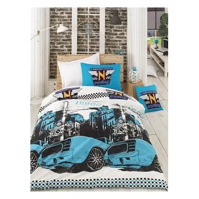 L'essentiel Maison Ranforce Double Quilt Cover Set Bolide - Turquoise TurquoiseWhiteBlack