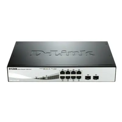 D-Link DGS-1210-08P Smart PoE switch, 8x GbE PoE+, 2x SFP, PoE 65W, fanless, DGS-1210-08P/E