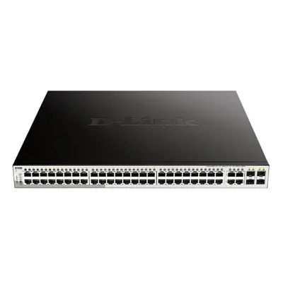 D-Link DGS-1210-52MP L2/L3 Smart+ PoE switch, 48x GbE PoE+, 4x RJ45/SFP, PoE 370W, DGS-1210-52MP