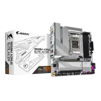 GIGABYTE MB Sc AM5 B650M AORUS ELITE AX ICE, AMD B650, 4xDDR5, 1xDP, 1xHDMI, WI-FI, mATX, B650M 