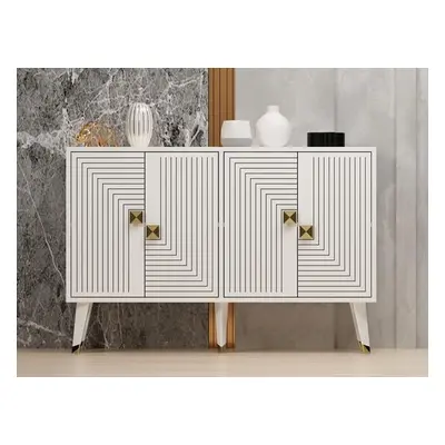 Hanah Home Console Ahart - White, Gold WhiteGold