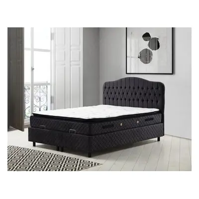 Hanah Home Double Mattress, Base & Headboard Vassi Set 140 x 200 - Anthracite