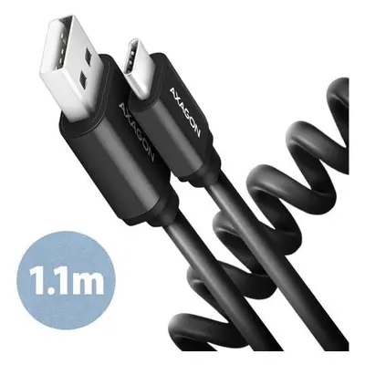 AXAGON BUCM-AM20TB, TWISTER kabel USB-C USB-A, 1.1m, USB 2.0, 3A, ALU, tpe, černý