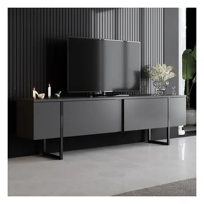 Hanah Home TV Stand Luxe - Anthracite, Black AnthraciteBlack