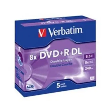 VERBATIM DVD+R(5-pack)DoubleLayer/Jewel/8x/8,5GB, 43541