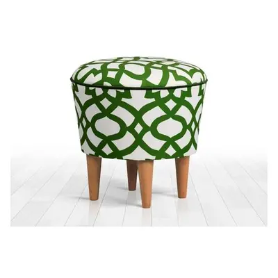 Atelier del Sofa Pouffe Moss - Green, White GreenWhite