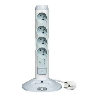 Legrand - zásuvkový sloupek 230V/16A, 4x2P+T + 3xUSB, 2M (bílá)