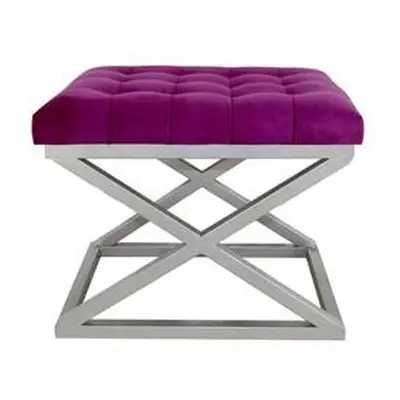 Atelier del Sofa Pouffe Capraz - Silver, Fuchsia SilverFuchsia