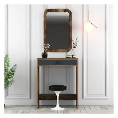 Hanah Home Make-Up Table Lizbon Mirror - Walnut, Anthracite WalnutAnthracite