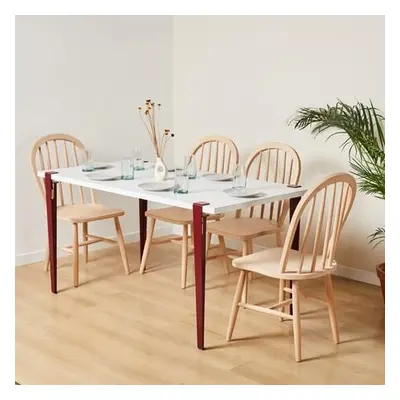 Hanah Home Dining Table Pineios - WhiteBurgundy