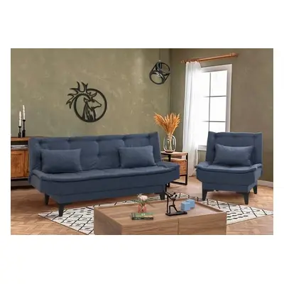 Atelier del Sofa Sofa-Bed Set Santo-S-1048 - Navy Blue