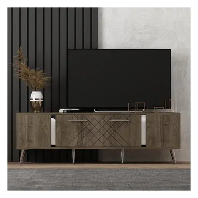 Hanah Home TV Stand Detas - Walnut, Silver WalnutSilver