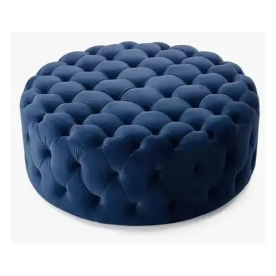 Hanah Home Pouffe Nilka Kapitone Pouffe 70 - Dark Blue