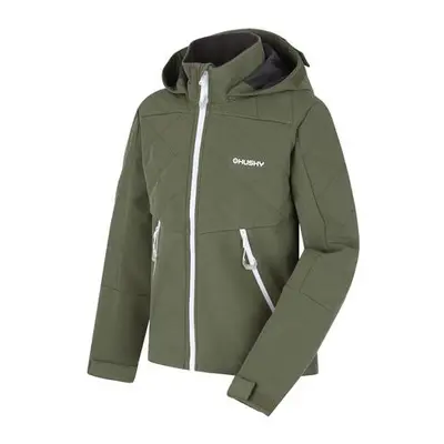 Husky Dětská softshell bunda Salex K khaki 152-158