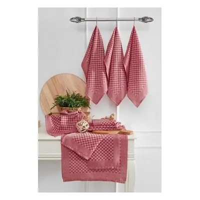 Hermia Kitchen Towel Set (10 Pieces) Lola - Red