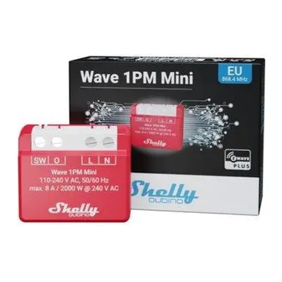 Shelly Qubino Wave 1PM Mini - spínací modul s měřením spotřeby 1x 8A (Z-Wave)