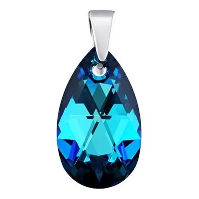 SILVEGO Stříbrný přívěsek Kapka Bermuda Blue se Swarovski Elements LSW172P