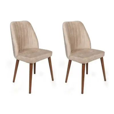 Hanah Home Chair Set (2 Pieces) Alfa-464 V2 CreamWalnut