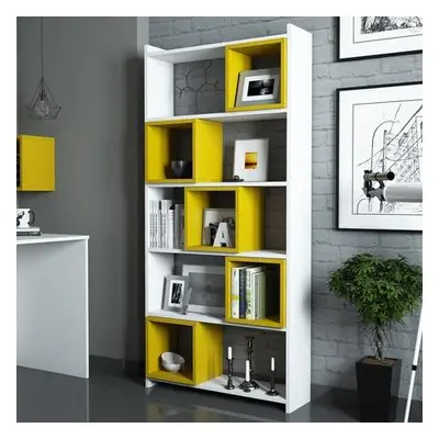 Hanah Home Bookshelf Box - White, Yellow WhiteYellow