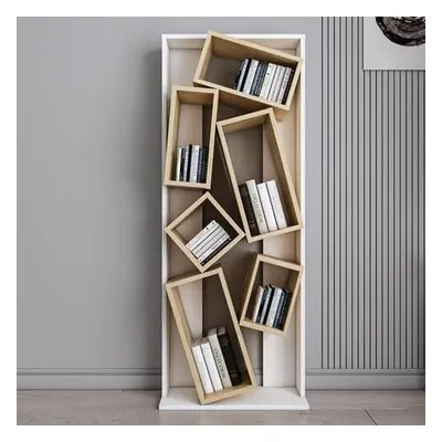 Hanah Home Bookshelf Carmen - White, Oak WhiteOak