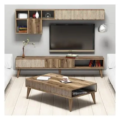 Hanah Home Living Room Furniture Set Milan - Walnut