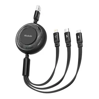 Kabel 3v1 z USB na USB-C / Lightning / Micro USB, Mcdodo CA-3570, 1,2 m (černý)