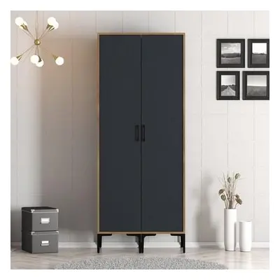 Hanah Home Wardrobe Kumsal SS - Walnut, Anthracite WalnutAnthracite