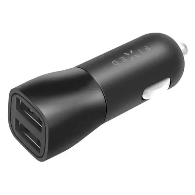 Autonabíječka FIXED s 2xUSB výstupem, 15W Smart Rapid Charge, černá