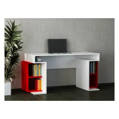 Hanah Home Study Desk Monument - White, Red WhiteRed