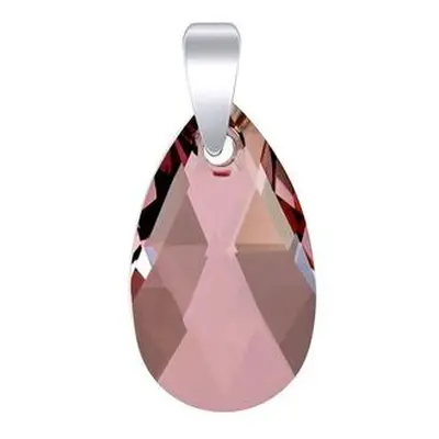 SILVEGO Stříbrný přívěsek Kapka Antique Pink se Swarovski Elements LSW124P