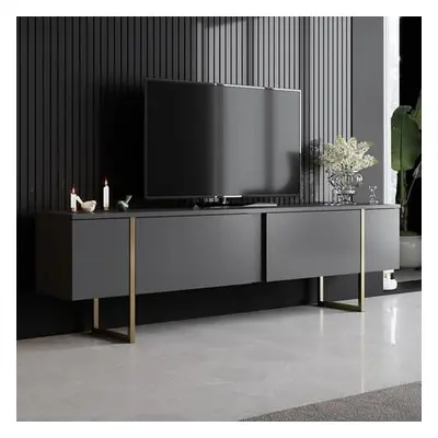 Hanah Home TV Stand Luxe Anthracite / Gold