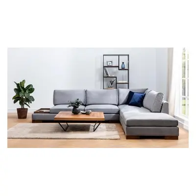 Atelier del Sofa Corner Sofa Tulip Corner Right With Pouf - Dark Grey