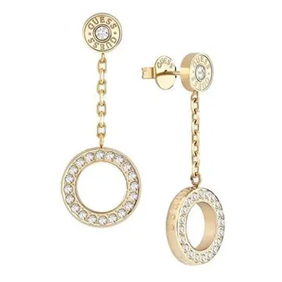 Guess Stylové visací náušnice Circle Lights JUBE03161JWYGT/U