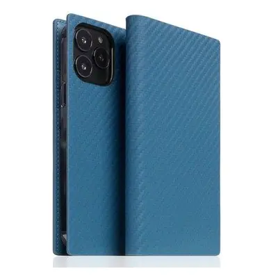 SLG Design puzdro D+ Italian Carbon Leather Diary pre iPhone 14 Pro Max - Blue