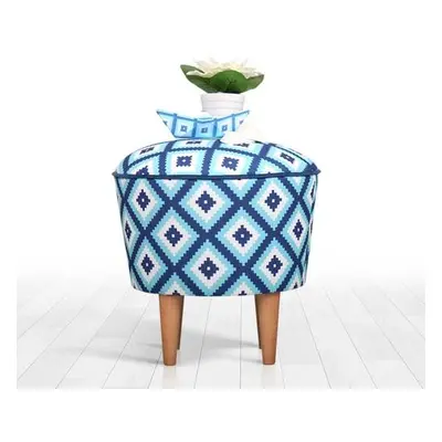 Atelier del Sofa Pouffe Sky v3 - Blue, White BlueWhite