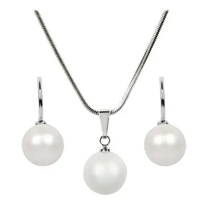 Levien Sada náhrdelníku a náušnic Pearl Pearlescent White SET-041