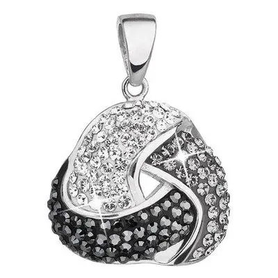 Evolution Group Stříbrný přívěsek s krystaly Swarovski bílý kulatý 34189.3