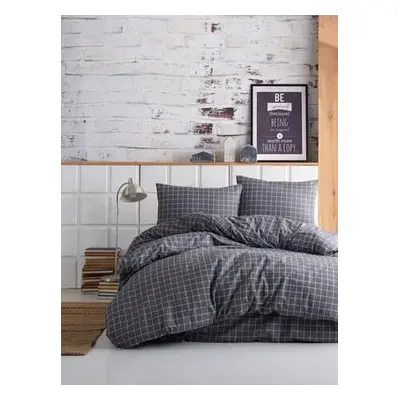 L'essentiel Maison Single Quilt Cover Set Mini Kare - Anthracite