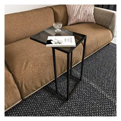 Hanah Home Side Table Alaska C - Smoked Glass Black