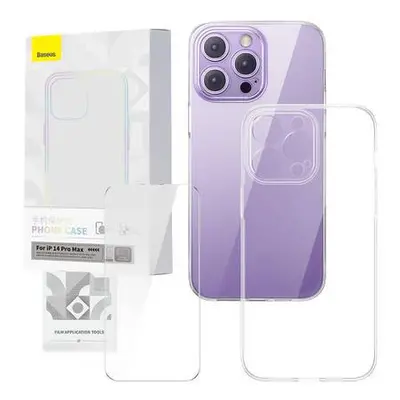 Pouzdro Baseus Transparent Case and Tempered Glass set Corning for iPhone 14 Pro Max