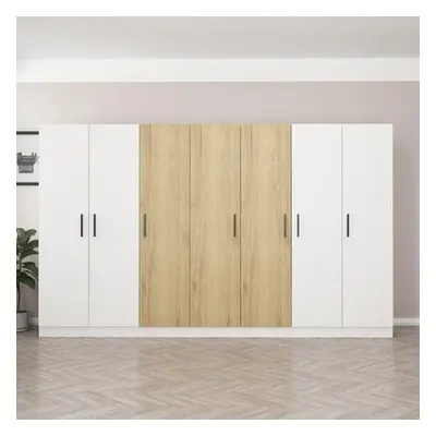 Hanah Home Wardrobe Kale - 3959 WhiteWalnut