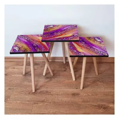 Hanah Home Nesting Table (3 Pieces) 3SHP108 - Multicolor